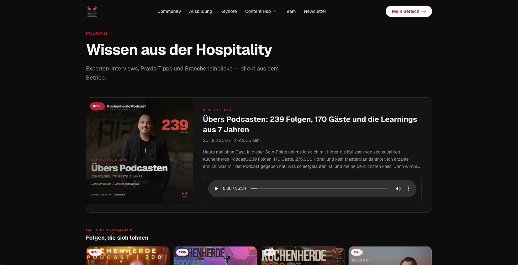 Content Hub mit Podcast, Tools und Wissen